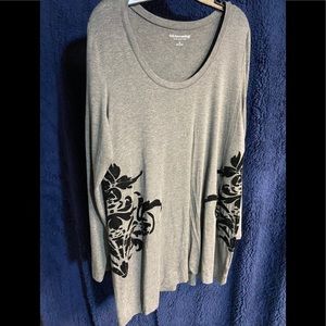 Soft Surrounding Grey w Velvet design XL Tunic